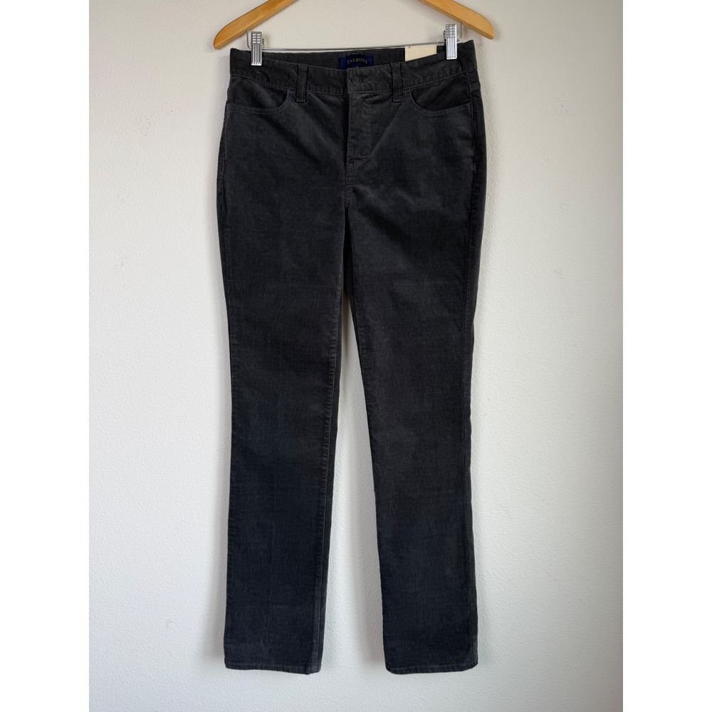NWT Talbots Women Cotton Corduroy Straight Leg Heritage Fit Pants 4 Gray Stretch